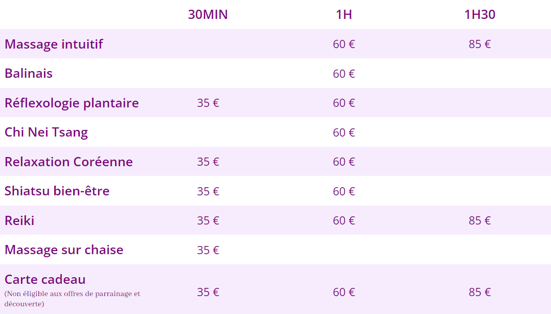 tarifs 09-2024 ode à soi